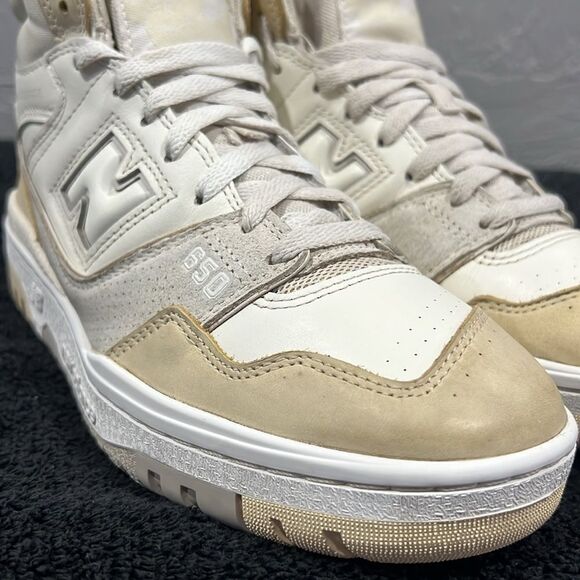 🔥 New Balance 650R Beige Macadamia High Top Sneaker Trainer  Men 8 / Women 9.5 - Picture 6 of 12